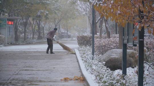 秋雪 环卫工人