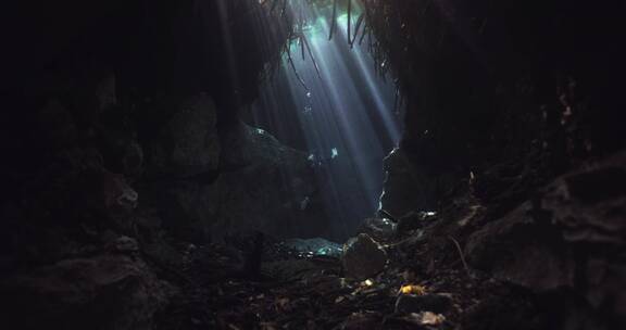 深海湖泊潜水水下水底拍摄