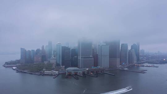 纽约城市天际线延时拍摄景观