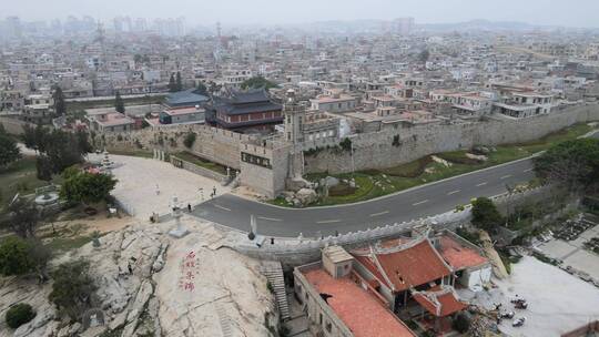 航拍福建闽南泉州崇武古城海岸海边风景