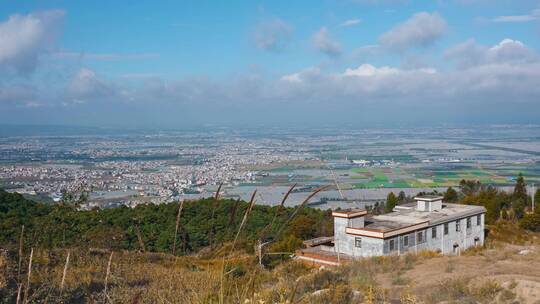 农村视频云南陆良种植基地陆良县城远景延时