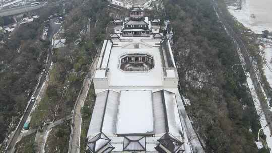 武汉汉阳区计谋殿雪景航拍