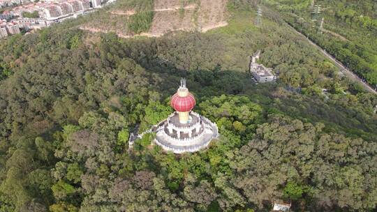 东莞黄旗山山顶灯笼航拍