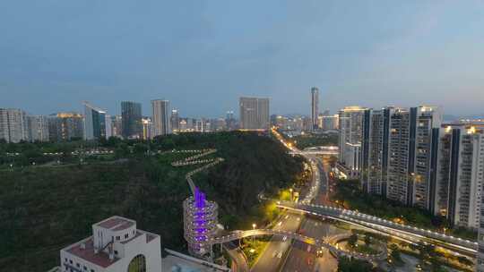 福建省厦门市湖里区山海步道与城市风光