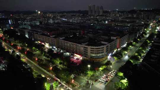 深圳大浪商业街夜景航拍