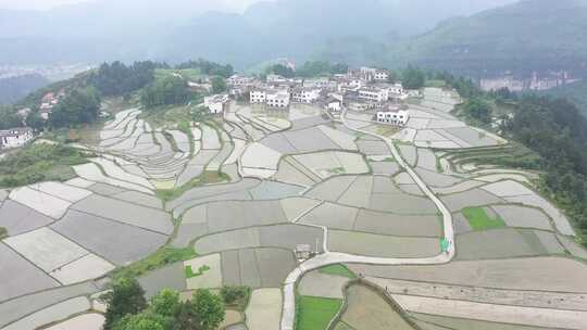 航拍贵州花溪高坡乡石门梯田-原视频