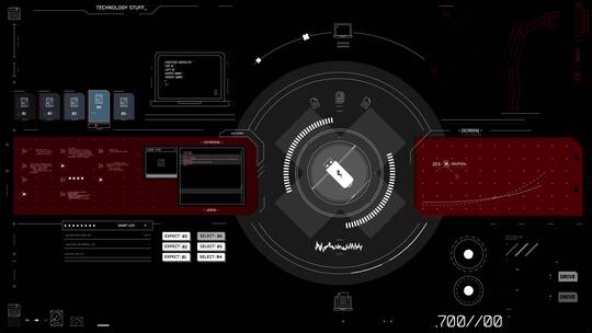 科技风格HUD屏幕界面交互系统未来科幻大屏4视频素材模板下载