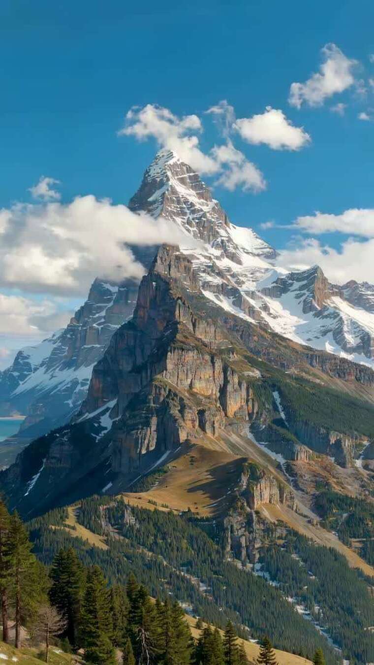 雪山自然风光全景
