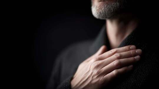 庄严宣誓：一位长者表达爱国忠诚的肃穆瞬间