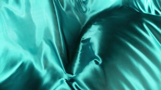青绿丝绸织物飘动 (3)