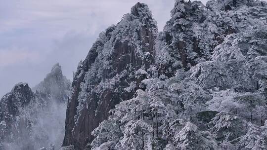 安徽黄山雪景视频素材模板下载