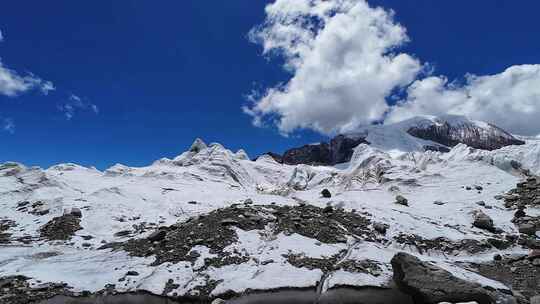 四川第二高峰中山峰雪山冰川风光