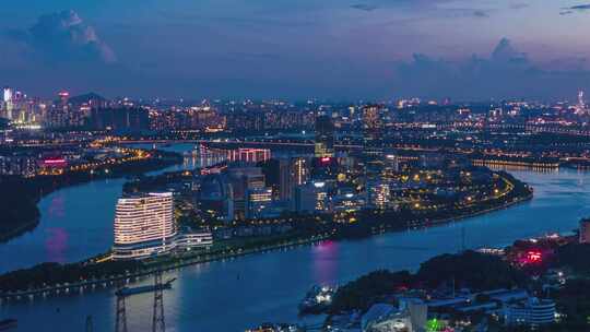 广州生物岛夜景延时