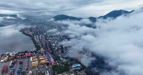 深圳盐田港云海航拍0034