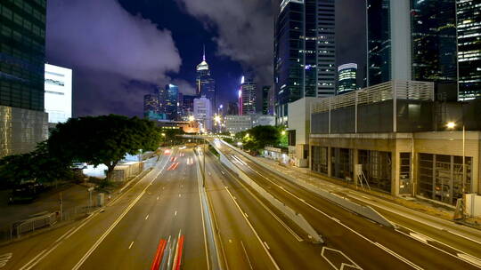 香港城市夜景交通延时