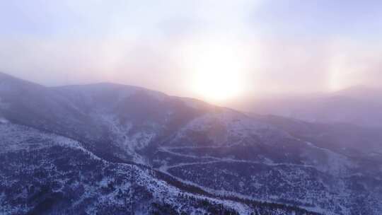 张家口 雪山 日出