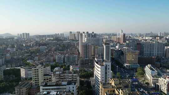 航拍广东江门胜利路五邑城商业中心