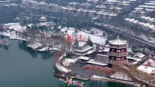 西安大唐芙蓉园雪景