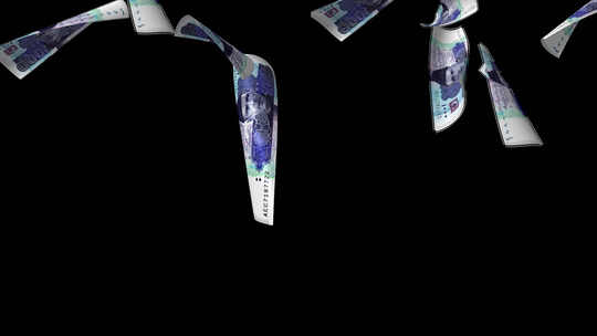 巴基斯坦Curruncy钞票掉落动画与透视频素材模板下载