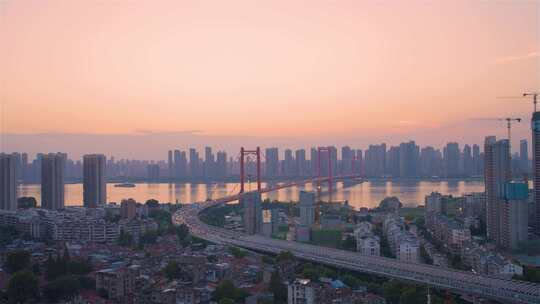 4K120帧实拍武汉夜景鹦鹉洲长江大桥