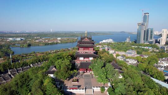 航拍江苏镇江城市景观   4k视频素材模板下载