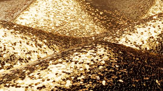 象征财富的巨大的金币山堆素材