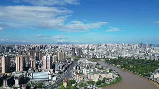 航拍汕头城市风光汕头大景