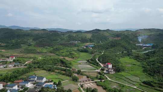 航拍乡村田野