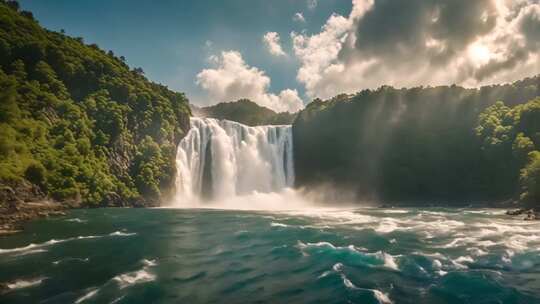 自然风光瀑布全景