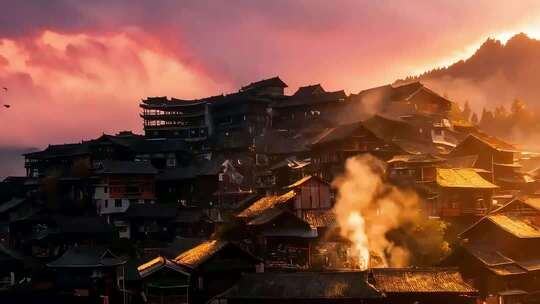 贵州千户苗寨日出风光