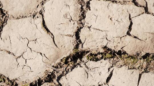 干涸的鄱阳湖湖底航拍视频素材模板下载