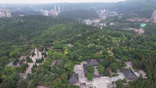 航拍湖北荆州城市地标建筑