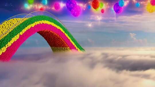 云端彩虹桥梦幻场景