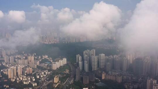 重庆城市穿云航拍素材视频素材模板下载