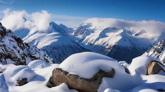 雪山云雾风光延时