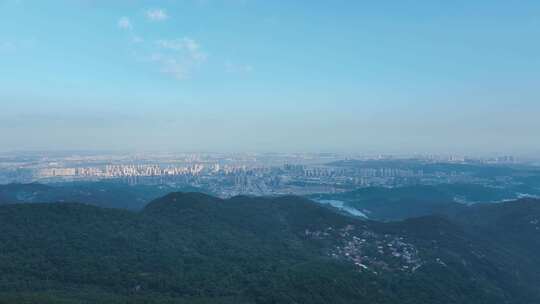 泉州清源山上看泉州市区风光山顶看城市风景