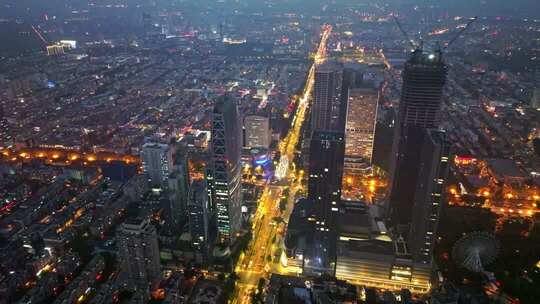 长春人民大街解放大路夜景航拍合集