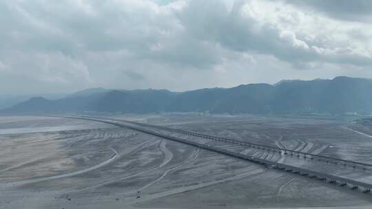 跨海大桥航拍宁德滨海特大桥沈海复线高速路