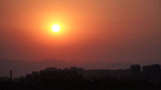 城市夕阳落日