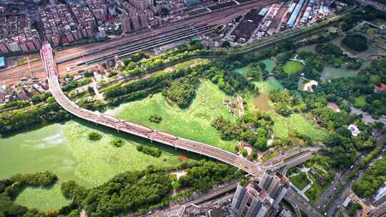 深圳罗湖区洪湖公园水贝片区城市航拍宣传片