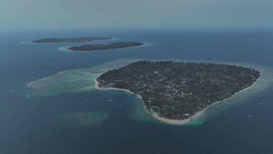 HDR印度尼西亚吉利群岛航拍海岛自然风光
