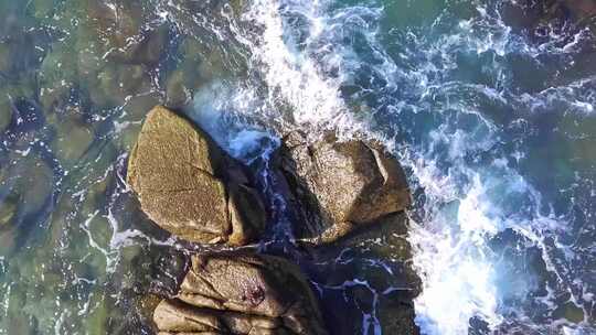 海南海岸海边海浪俯拍唯美大海美丽风景航拍