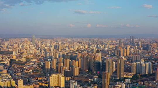 昆明二环西路方向航拍昆明全景