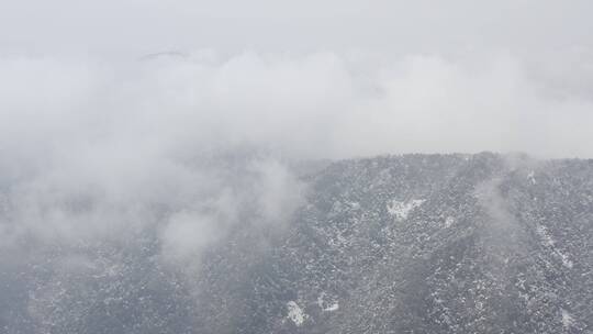 杭州灵隐雪下雪航拍