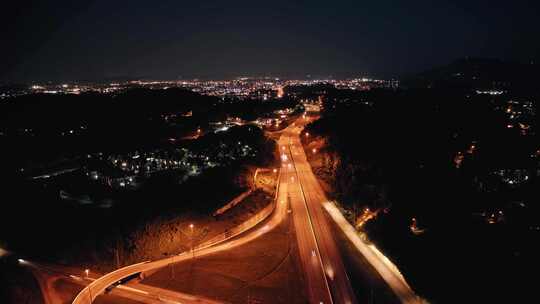 夜景城市交通延时拍摄