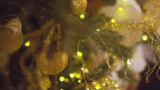 圣诞节和新年装饰平移镜头