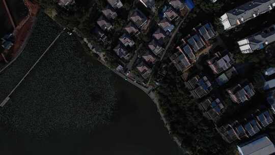 武汉江夏光谷汤逊湖畔航拍视频素材模板下载