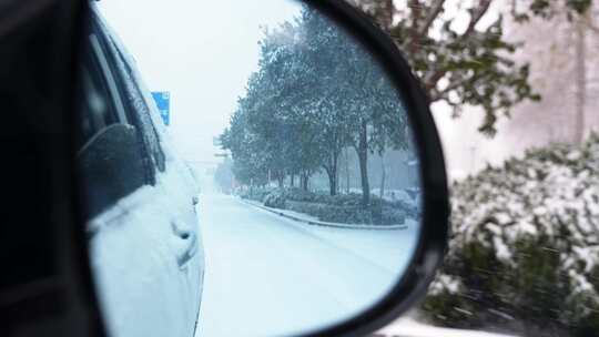 冬天下雪街道城市雪景