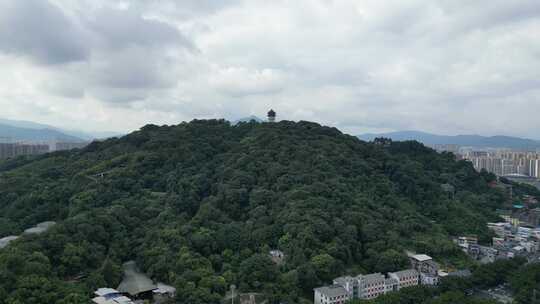 航拍福建龙岩莲花山公园