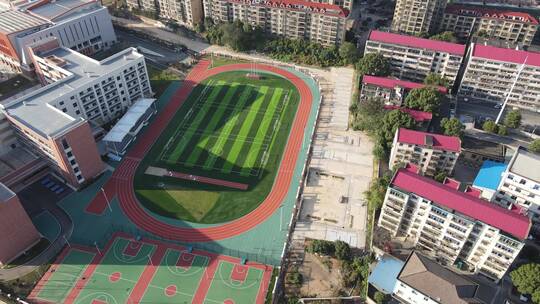 航拍湖南长沙望城区学校及幼儿园